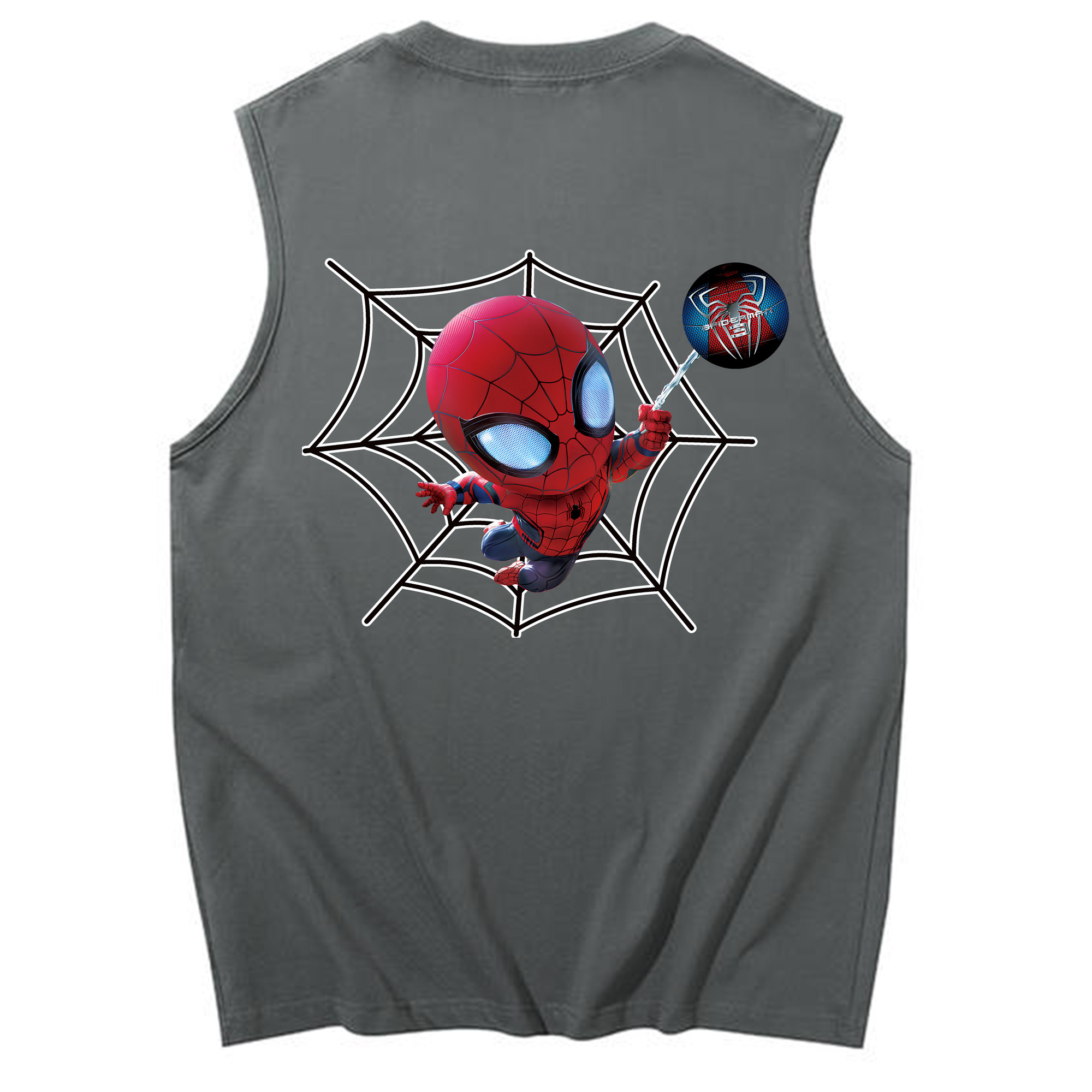 （画像用） Spider Man スパイダーマン コットン100％タンクトップ（背面プリント）